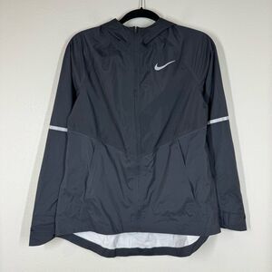 Nike Zonal AeroShield Running Jacket Black Hooded Reflective Women’s Size Small